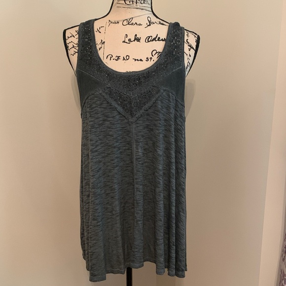 Mystree Tops - Mystree Sleeveless Tank Tunic (Blue Grey)